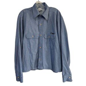 NSA National Safety Apparel FR Shirt Indura Ultra Soft Chambray Blue Men's Large